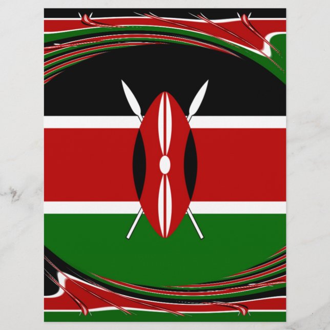 Inspiring Kenya Republic Flag Imagery art design (Front)