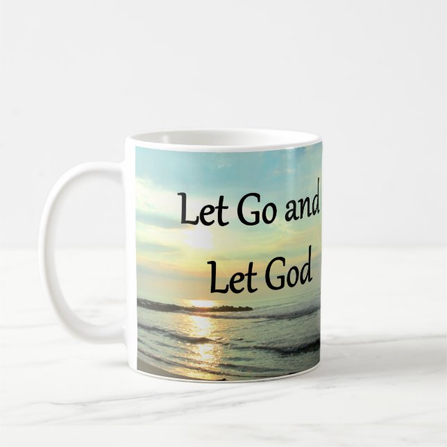 INSPIRING LET GO AND LET GOD PHOTO COFFEE MUG (Left)