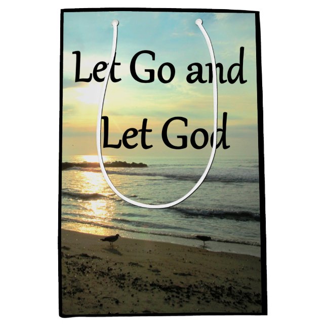 INSPIRING LET GO AND LET GOD PHOTO MEDIUM GIFT BAG (Front)
