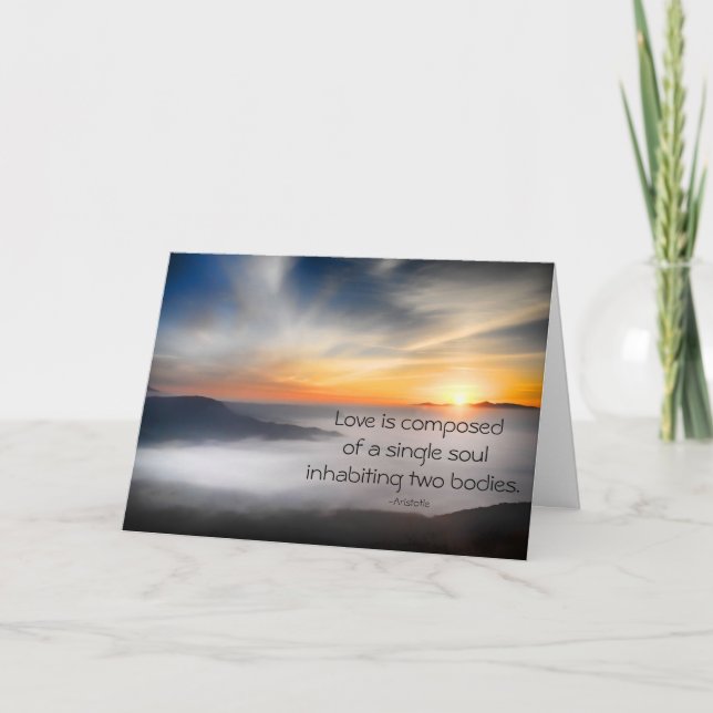 Inspiring Love Quote for Soulmates by Aristotle Card (Front)
