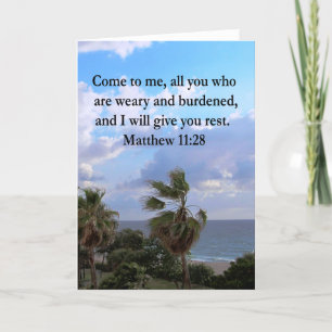INSPIRING MATTHEW 11:28 SCRIPTURE DESIGN CARD