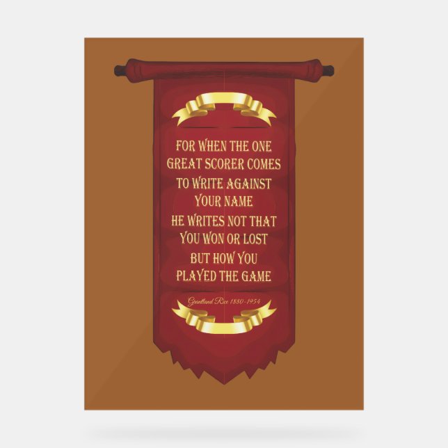 Inspiring motivational verse   acrylic sign (Front)