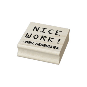Inspiring "NICE WORK!" Grading Rubber Stamp