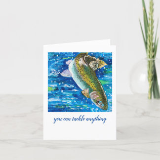 Inspiring Note card with trout