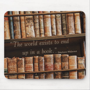 Inspiring Old Book Quote Mouse Mat