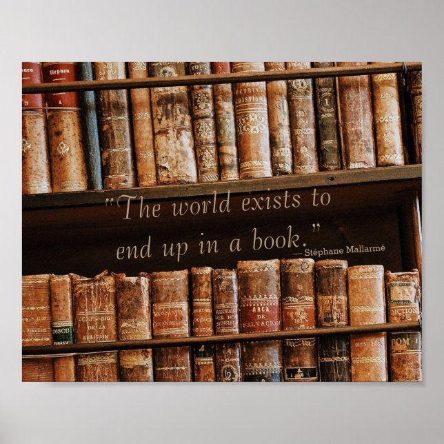 Inspiring Old Book Quote Poster (Front)