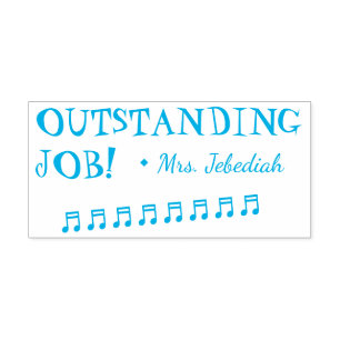 Inspiring "OUTSTANDING JOB!" Teacher Rubber Stamp