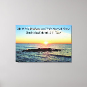 INSPIRING PERSONALIZE SUNRISE WEDDING CANVAS PRINT