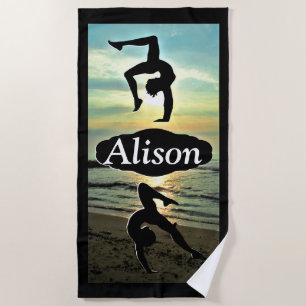 INSPIRING PERSONALIZED GYMNASTICS BEACH TOWEL
