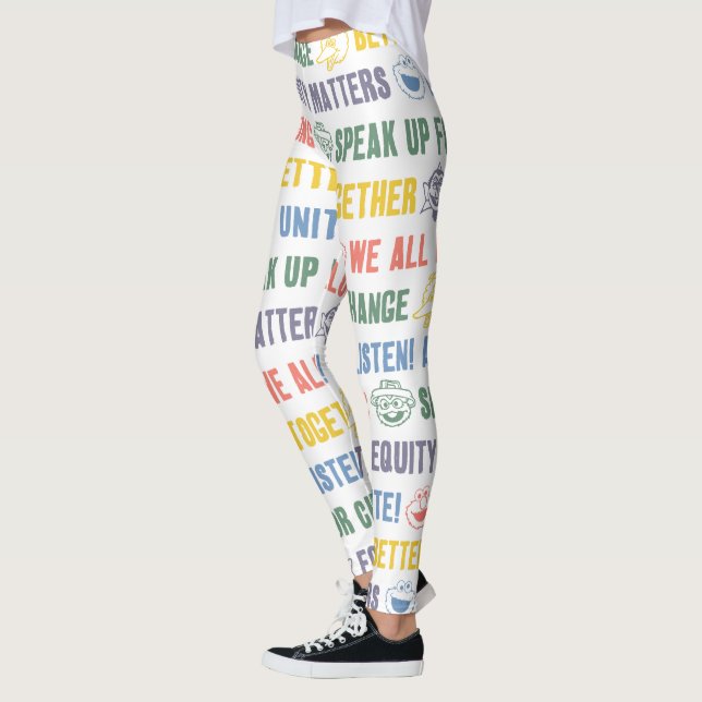 Inspiring Phrases Pattern Leggings (Left)