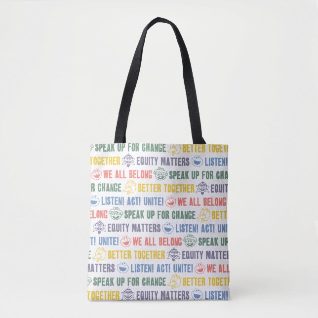 Inspiring Phrases Pattern Tote Bag (Front)