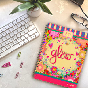 Inspiring Pretty Floral Glow Personalised Fun Planner