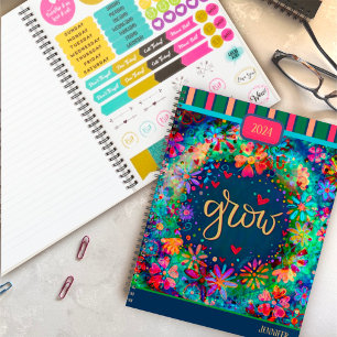 Inspiring Pretty Floral Grow Personalized Fun Planner