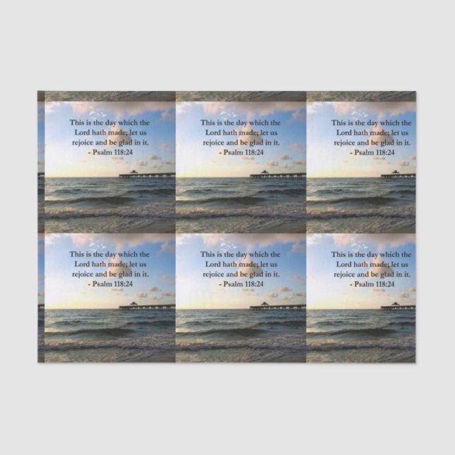 INSPIRING PSALM 118:24 VERSE TISSUE PAPER (Front)