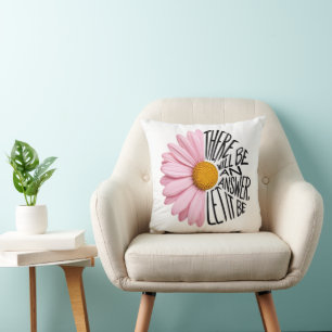 Inspiring Quote and Pink Daisy Cushion