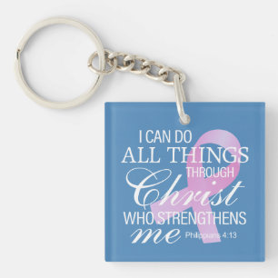 Inspiring Quote Breast Cancer Awareness   Keychain