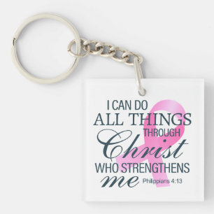 Inspiring Quote Breast Cancer Awareness   Keychain