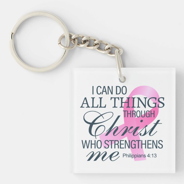 Inspiring Quote Breast Cancer Awareness | Keychain (Front)