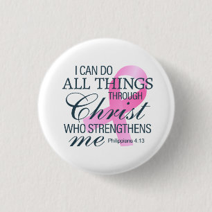 Inspiring Quote Breast Cancer Awareness Pin Button