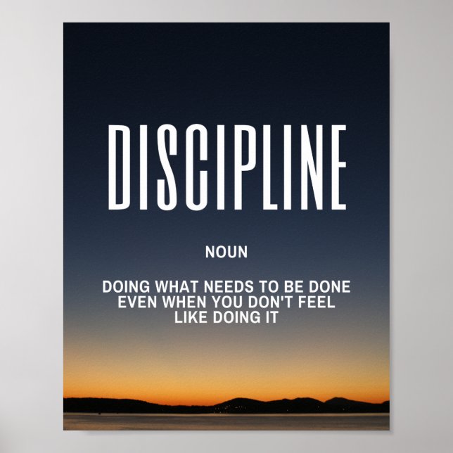 Inspiring Quote On Discipline Poster (Front)
