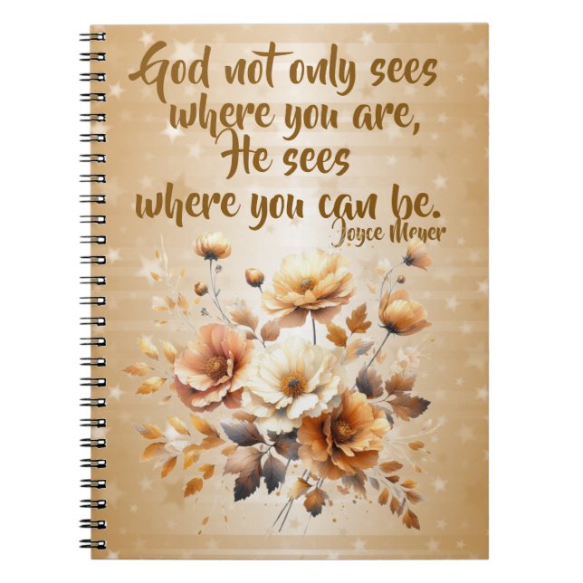 Inspiring Quote Spiral Notebook by Joyce Meyer (Front)