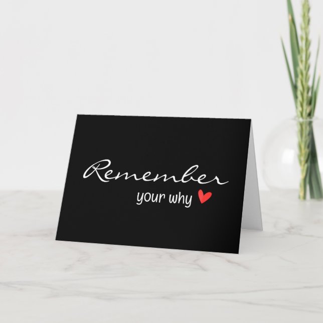 Inspiring Quote With Red Heart Card (Front)