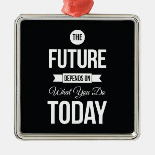Inspiring Quotes The Future Black Metal Tree Decoration