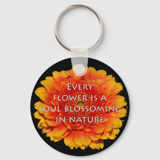 Inspiring Quotes with Flowers Key Ring