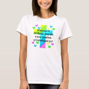 INSPIRING RAINBOW CROSS 2 CORINTHIAN 5:17 T-Shirt