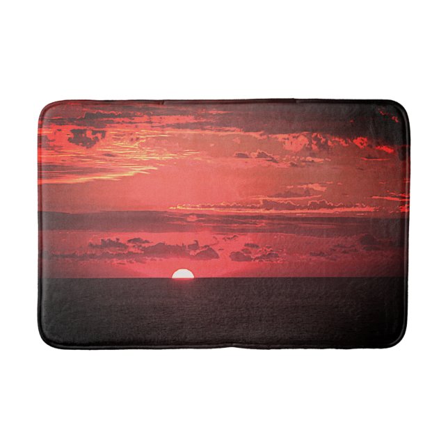 Inspiring red and orange sunrise nature photo  bath mat (Front)