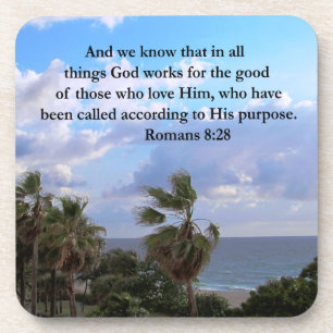 INSPIRING ROMANS 8:28 DESIGN COASTER