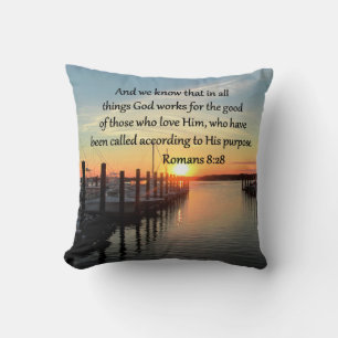 INSPIRING ROMANS 8:28 DESIGN CUSHION