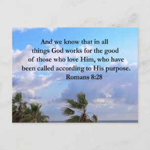 INSPIRING ROMANS 8:28 DESIGN POSTCARD