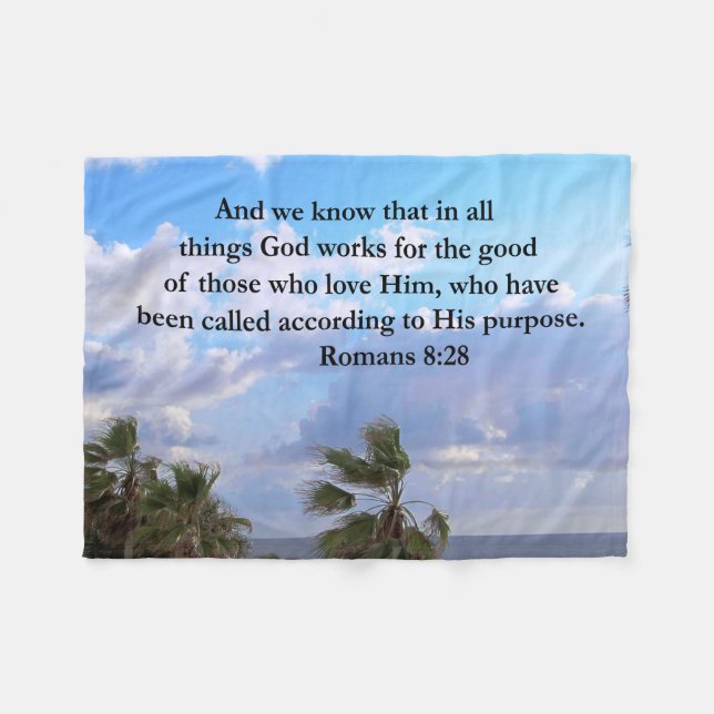 INSPIRING ROMANS 8:28 FLEECE BLANKET (Front (Horizontal))