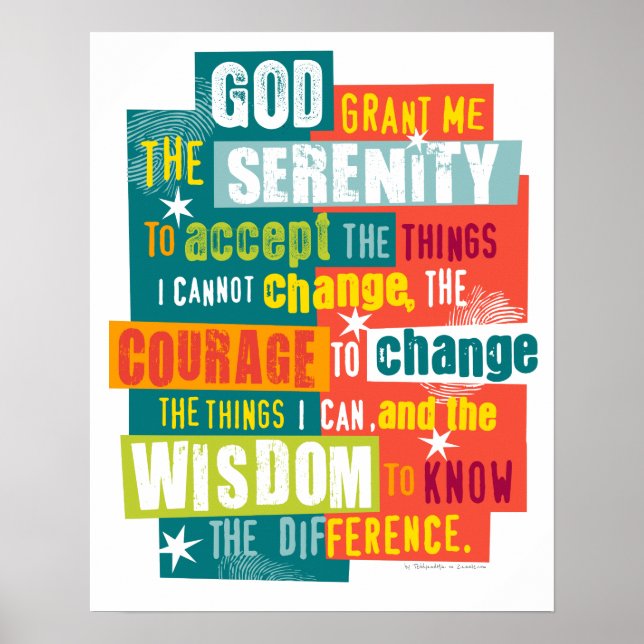 Inspiring Serenity Prayer Graphic Art Poster (Front)