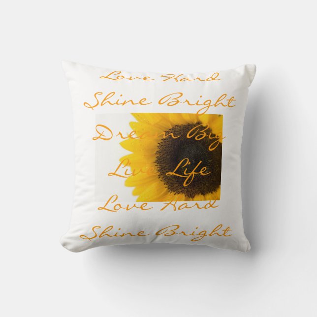 Inspiring Sunflower Word Pillows (Front)