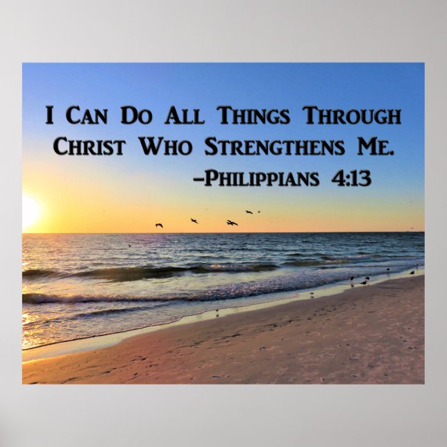 INSPIRING SUNRISE PHILIPPIANS 4:13 POSTER (Front)