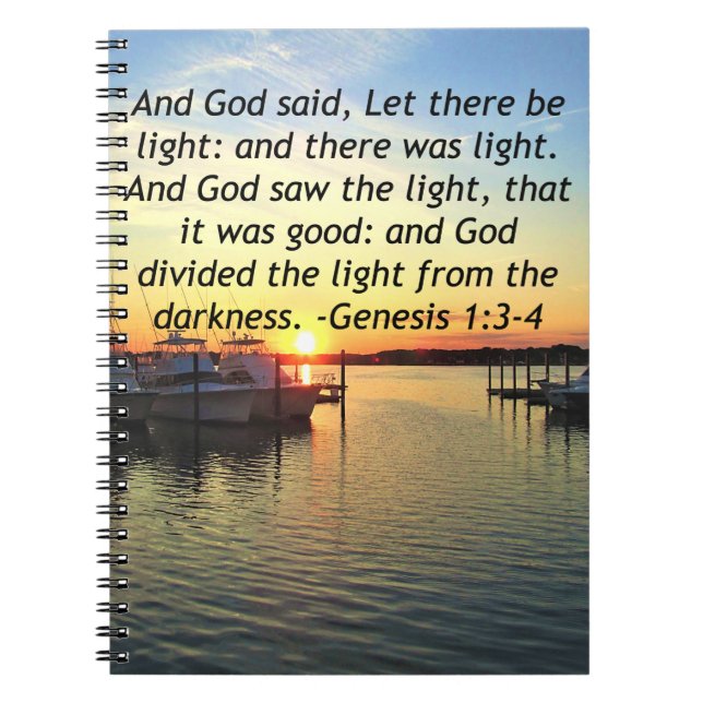 INSPIRING SUNSET GENESIS 1:3 PHOTO DESIGN NOTEBOOK (Front)