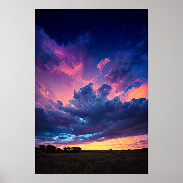 Inspiring Sunset Veiled in Beauty Poster (Front)