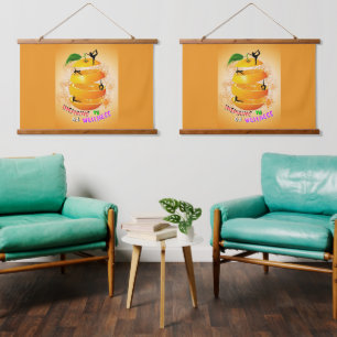 Inspiring Wellness Yoga Hanging Tapestry