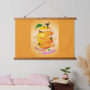 Inspiring Wellness Yoga Hanging Tapestry