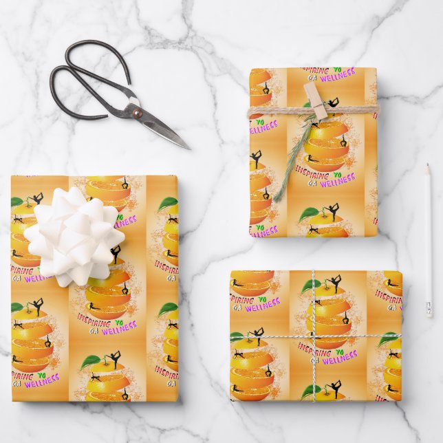 Inspiring Wellness Yoga Wrapping Paper Sheet (Front)