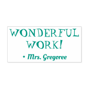 Inspiring "WONDERFUL WORK!" Marking Rubber Stamp