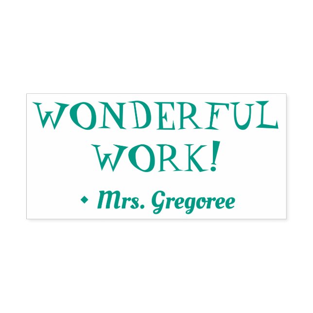 Inspiring "WONDERFUL WORK!" Marking Rubber Stamp (Design)