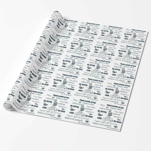 Inspiring Words Wrapping Paper (Unrolled)