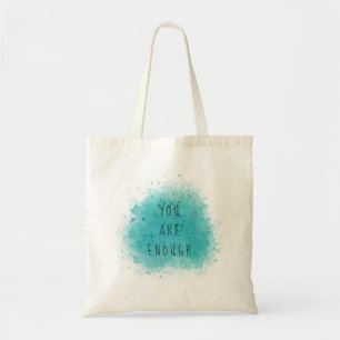Inspiring You Are Enough Simple Affirmation Quote Tote Bag