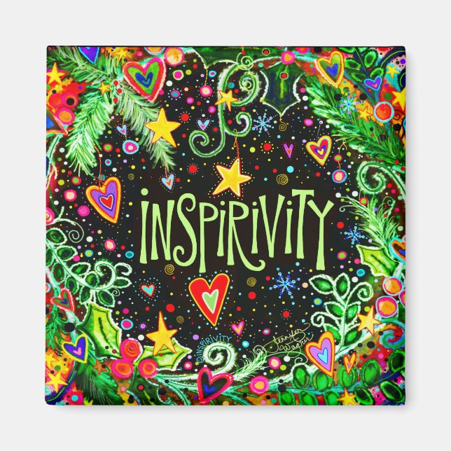 Inspirivity Festive Holiday Fun Colourful Magnet (Front)