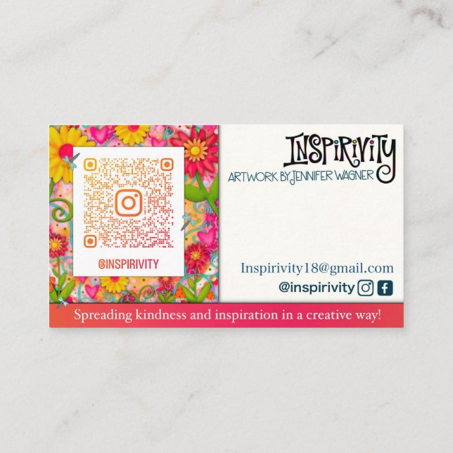 Inspirivity Fun Floral Contact Cards (Back)