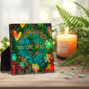 Inspirivity Personalised Trendy, Pretty Floral Plaque