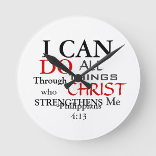 Inspring PHILIPPIANS 4:13 Round Clock